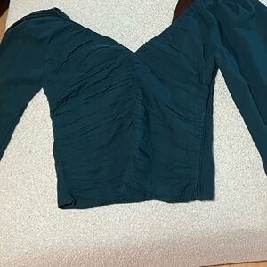 Long sleeve, Dark teal, Crop Top.